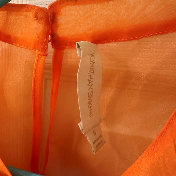 Jonathan Simkhai - Corina Organza Ruffle Sleeve Blouse - Picture 3 of 4